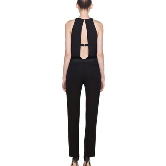A.L.C. NWT Black Joanna Timeless Open Back Shelf bra Jumpsuit/Romper Sz 14 - Picture 7 of 14
